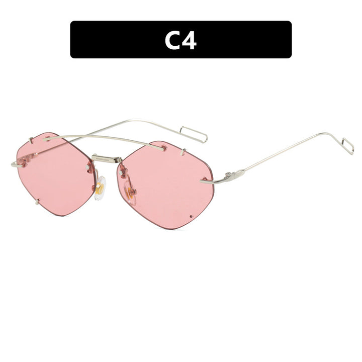 Dame geometrisk solbrille med ultralett metallramme Luvikno