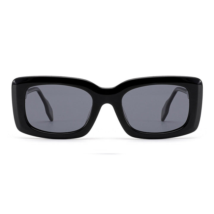 Dame moteriktig kvadratisk solbrille med unik ramme Luvikno