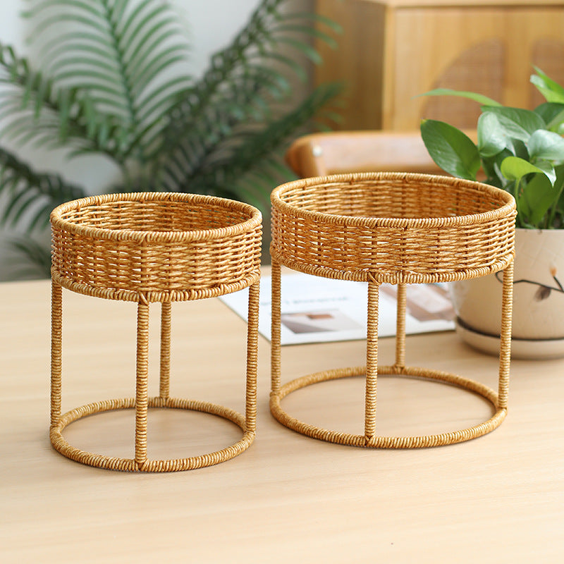Unisex Moderne planteholder med flettet kurv og metallramme Luvikno