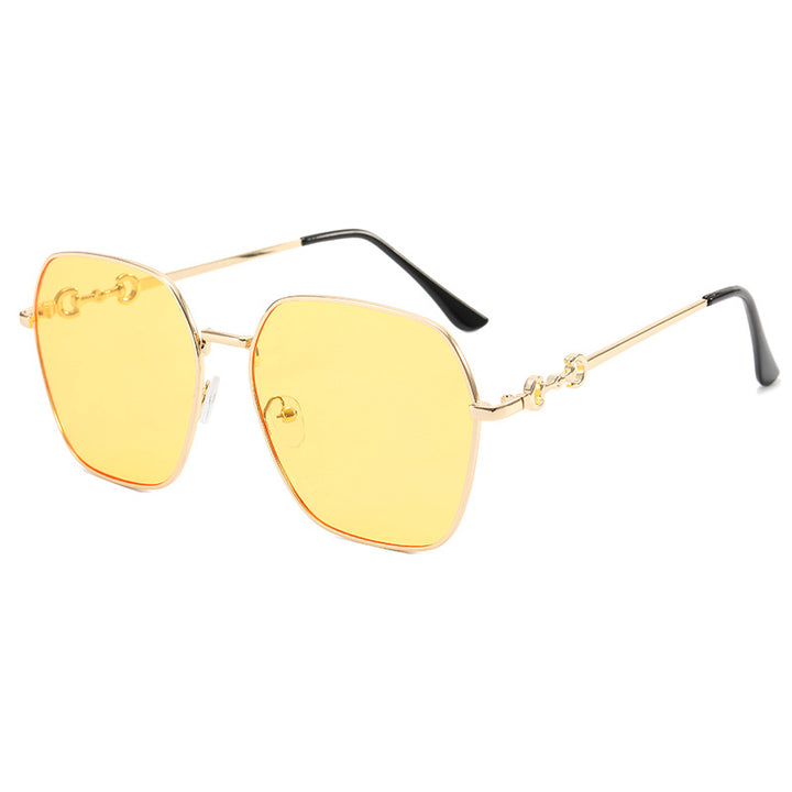 Dame geometrisk Oversized solbrille Luvikno