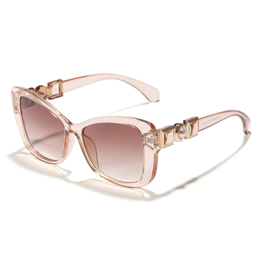 Dame Cat-Eye solbriller med elegant metallisk dekorasjon Luvikno