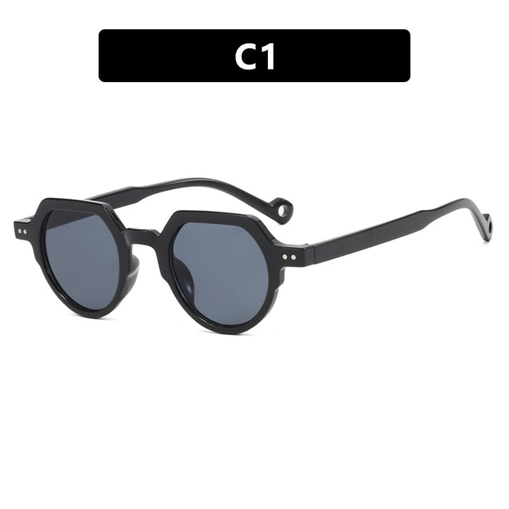 Dame geometrisk solbrille med beskyttende UV-filter og robust ramme Luvikno