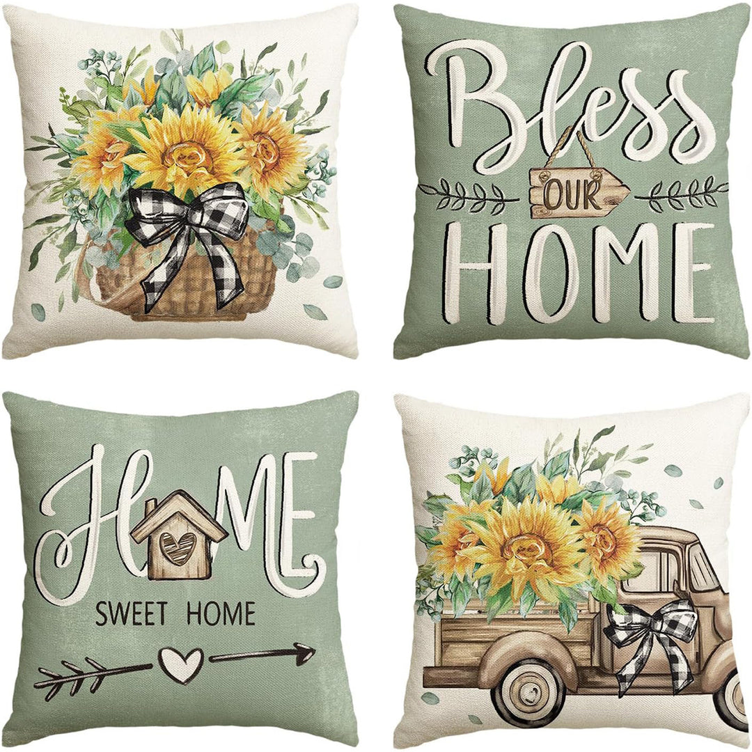 Women’s pillowcases with cheerful sunflower design Luvikno