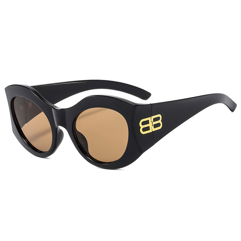 Dame Designer Cat-Eye solbrille med elegant profil og UV-beskyttelse Luvikno