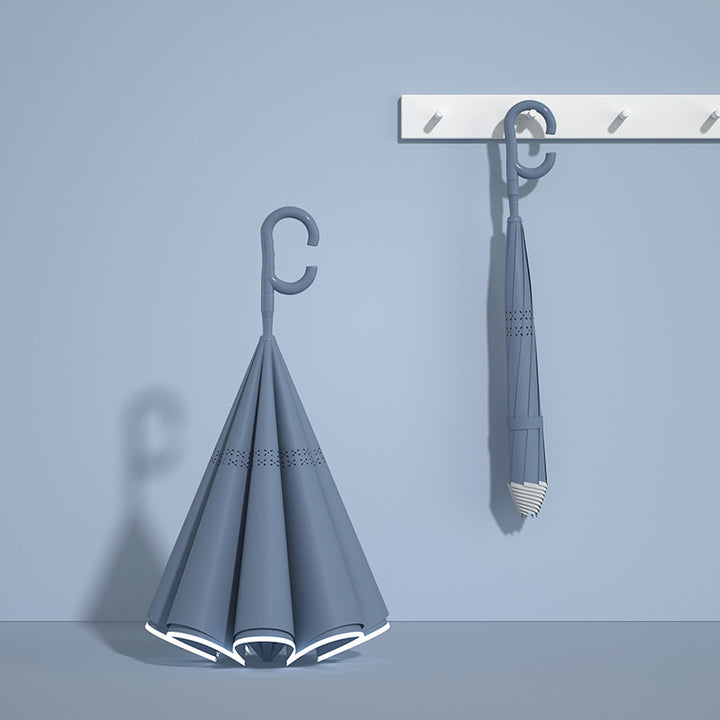 Dame automatisk sammenleggbare paraply med ergonomisk design og sterke vindmotstands elementer Luvikno
