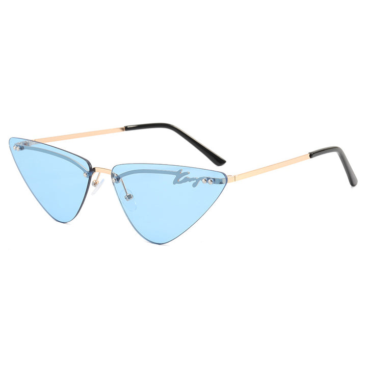 Dame Trendy Cat-Eye Solbriller med feminin ramme Luvikno
