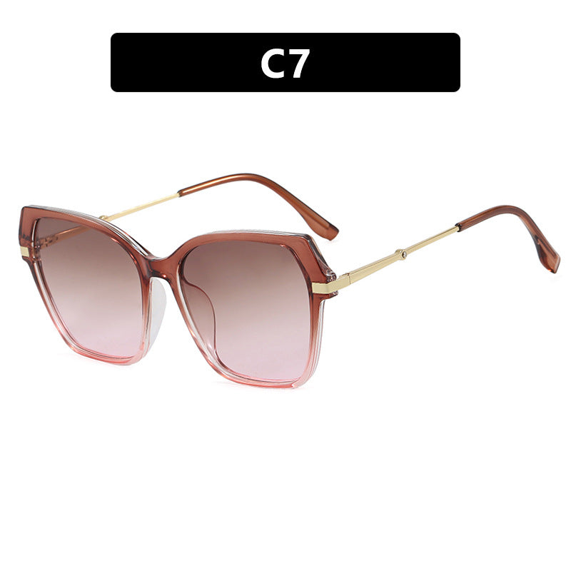 Dame kvadratisk solbrille med elegant metallramme og beskyttende UV-filter Luvikno