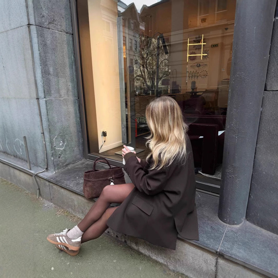 Luvik | Naisten Ylikokoinen Bleiseri pehmeästä villasekoitteesta