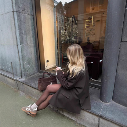 Luvik | Naisten Ylikokoinen Bleiseri pehmeästä villasekoitteesta