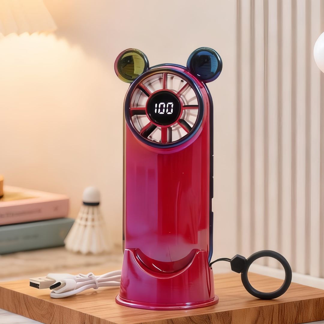 Dame Bærbar Mini-Ventilator med LED-skjerm og multifunksjonsdesign Luvikno