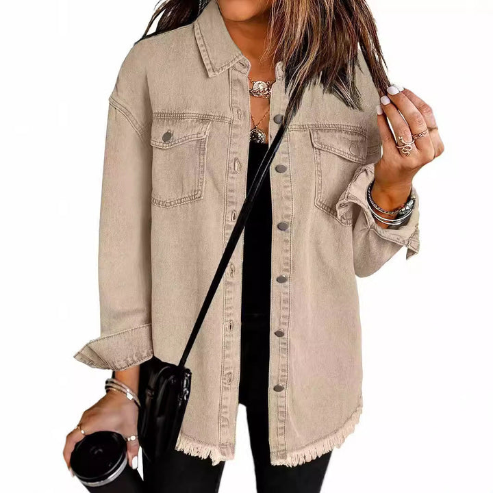 Femme Slitt Denim Vestjakke Luvik