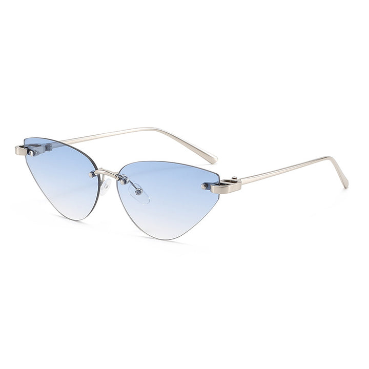 Dame elegante Cat-Eye solbriller med ultralett metallramme Luvikno