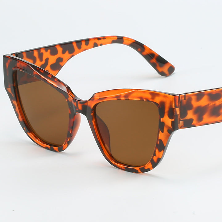 Dame Cat-Eye-solbriller med ekstravagant leopardmønster Luvikno