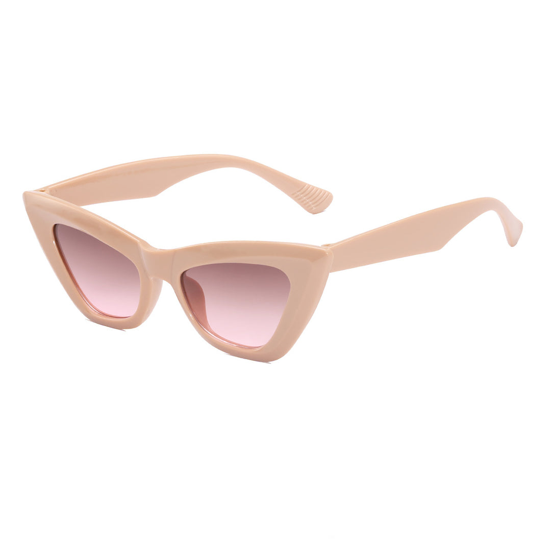 Dame Cat-Eye solbriller med trendy dyreprint Luvikno