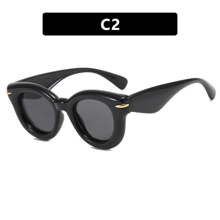Dame Cat-Eye solbriller med ekstravagant ramme og beskyttende UV-beskyttelse Luvikno
