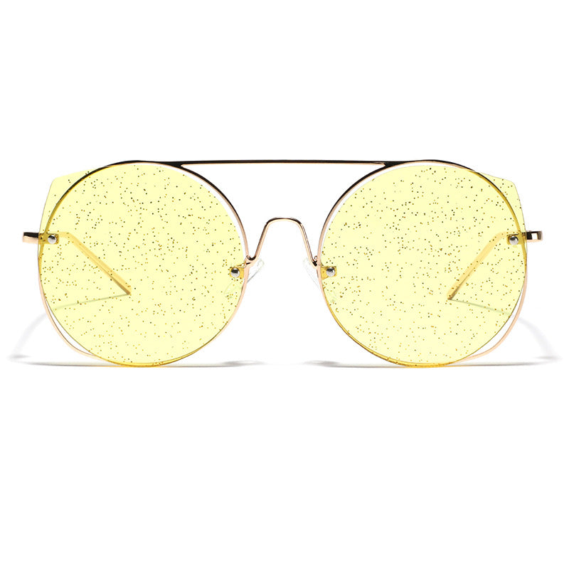 Dame oversized solbriller med glitrende glass Luvikno