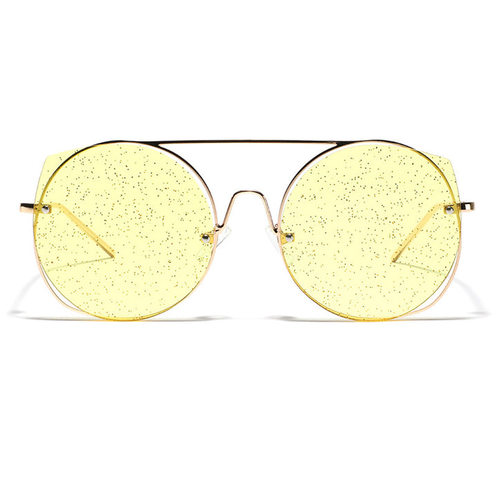 Dame oversized solbriller med glitrende glass Luvikno