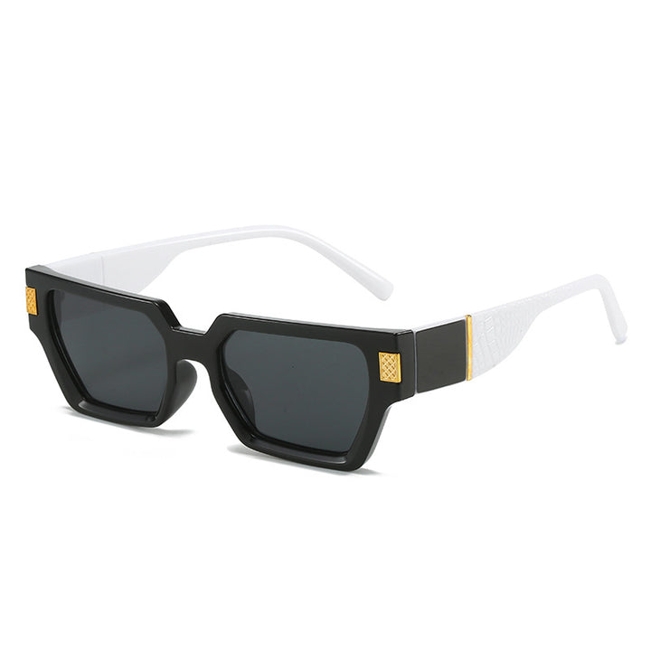Dame moteriktig solbrille med unik geometrisk ramme og luksuriøse detaljer Luvikno