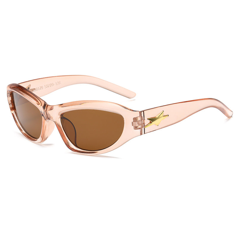 Dame moteriktig solbrille med stilig kattøy-design Luvikno