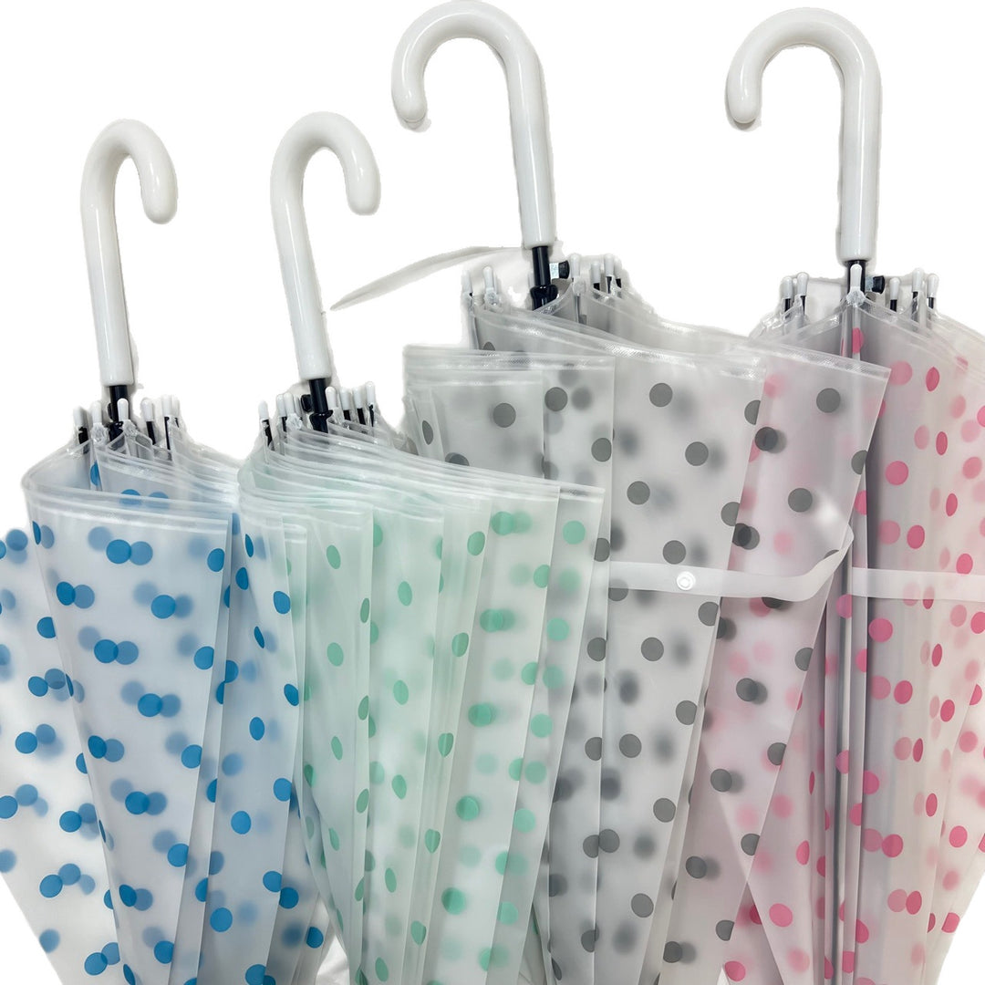 Dame transparent paraply med prikker Luvikno