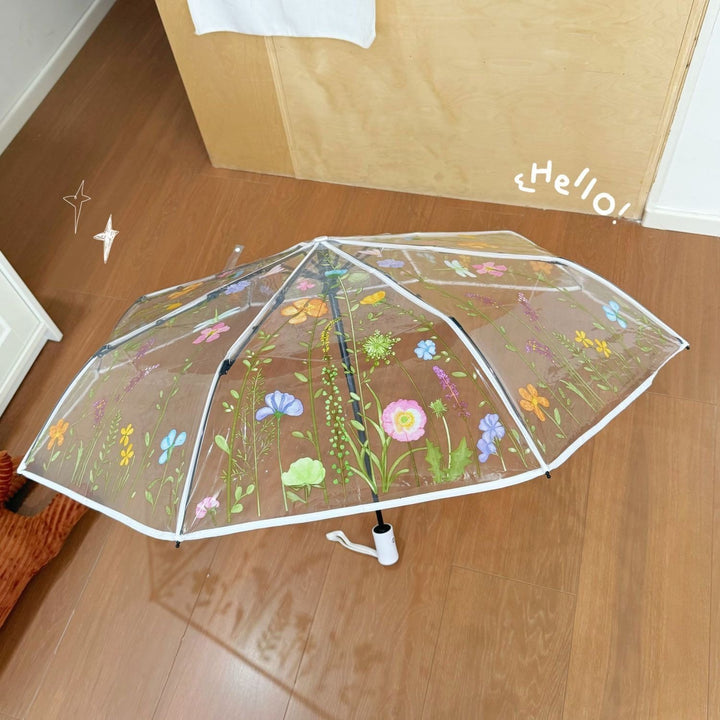 Dame Floral Motiv Regnparaply Luvikno