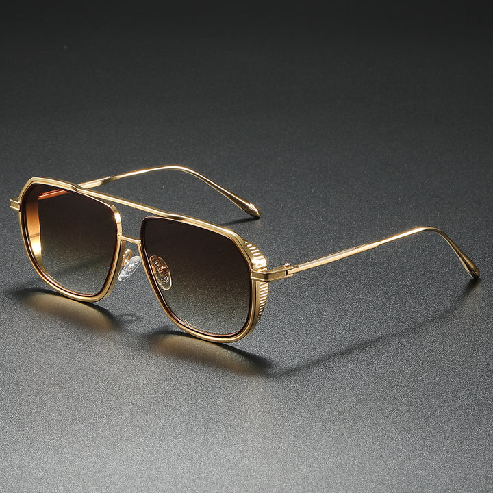 Dame Elegant solbrille med kantet metallramme Luvikno
