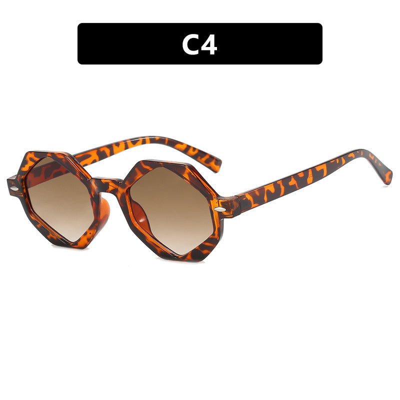 Dame trendig solbrille i moderne åttkant-design Luvikno