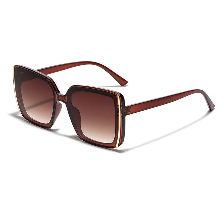 Dame oversized Designer-solbrille med unik ramme Luvikno