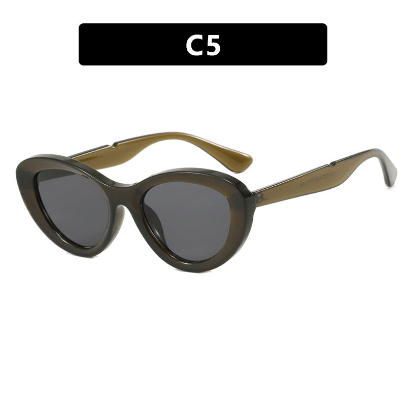 Dame Cat-Eye solbriller med stilfull plastramme og polariserte glass Luvikno
