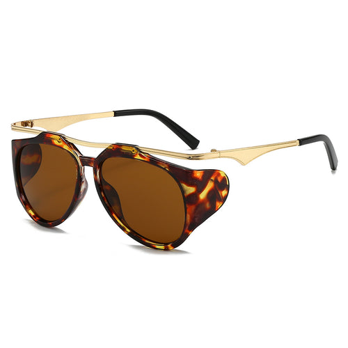 Dame Modis sport solbrille med oversized ramme og gull aksenter Luvikno