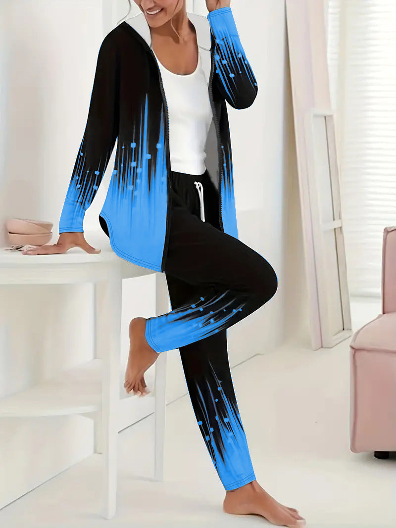 Naisten urheiluasu ainutlaatuisilla väriliukuefekteillä Luvik