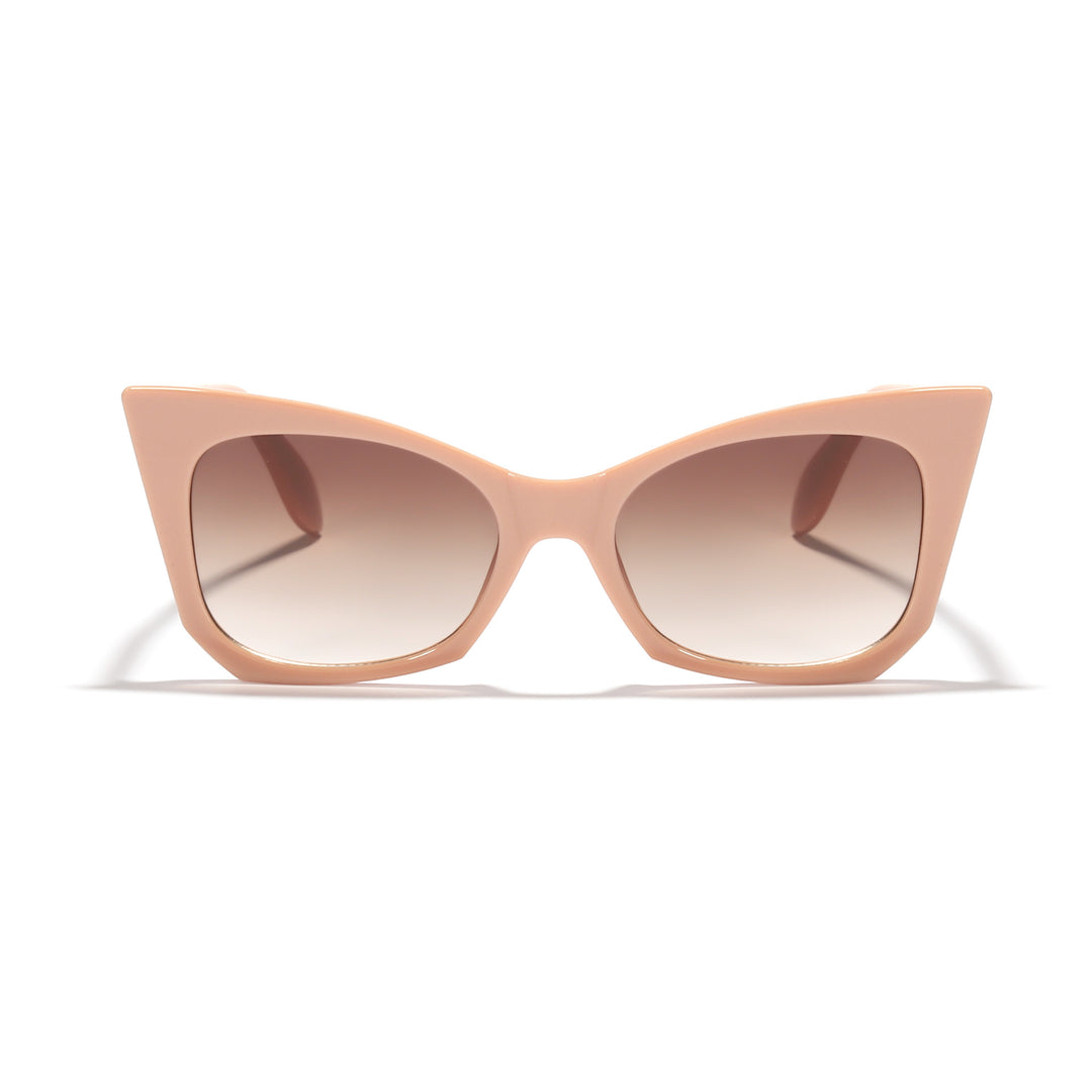 Dame solbrille i trendy katteøye-design med iøynefallende leopardmønster Luvikno