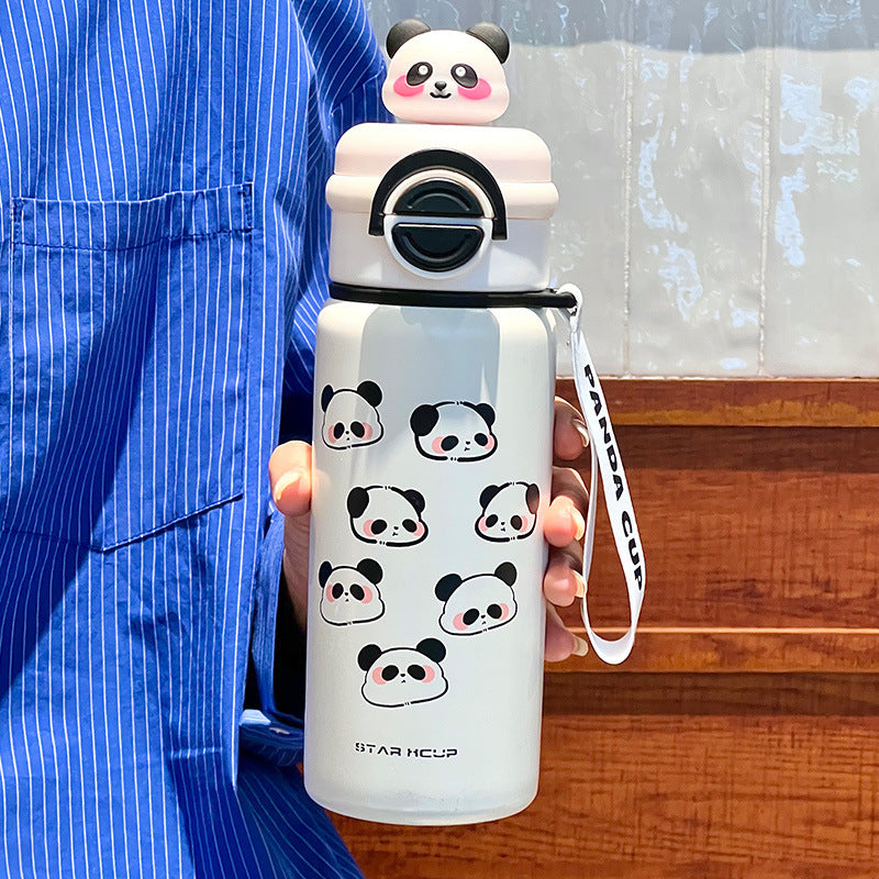 Damen Isoliertrinkflasche mit kreativem Panda-Design Luvikno