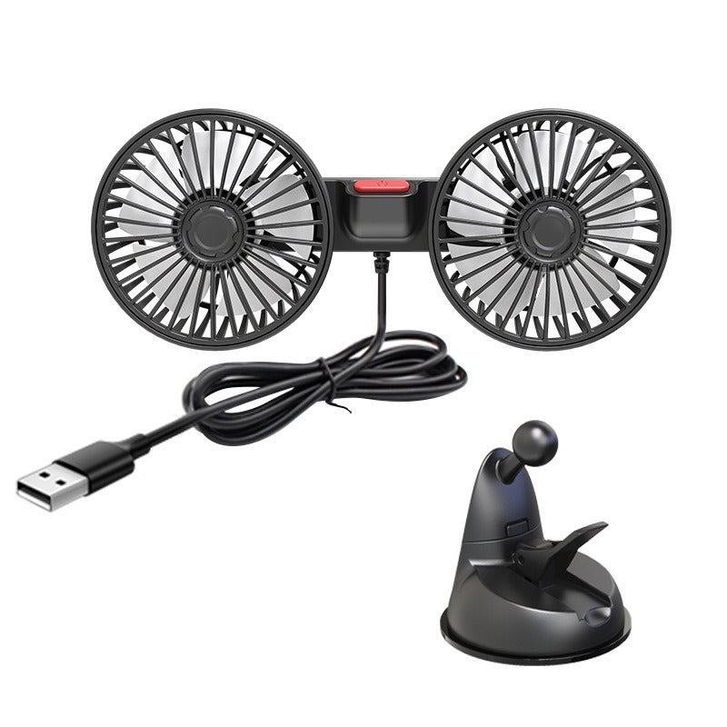 Unisex Dual-Head USB Bil Luftventilasjonsvifte Luvikno