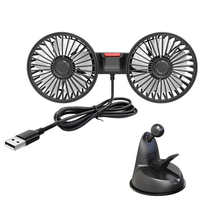 Unisex Dual-Head USB Bil Luftventilasjonsvifte Luvikno
