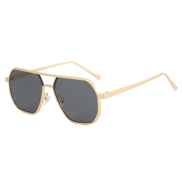 Dame trendy solbrille med moderne geometrisk ramme Luvikno