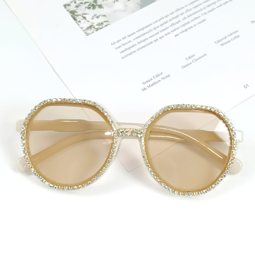 Dame Glitrende Oversized Solbriller Luvikno