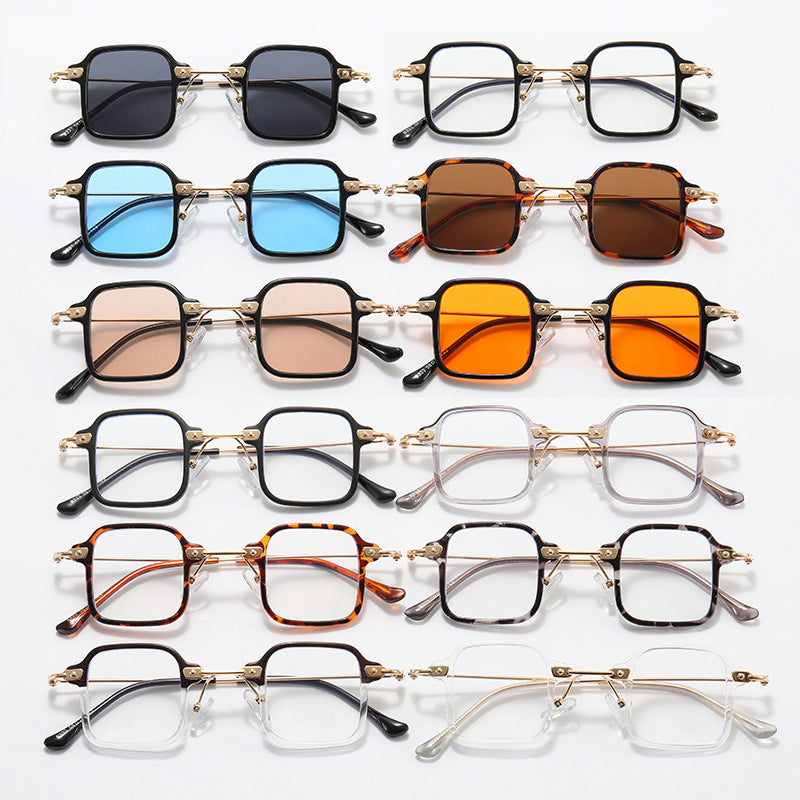 Dame geometrisk solbrille med stilfull metallramme Luvikno