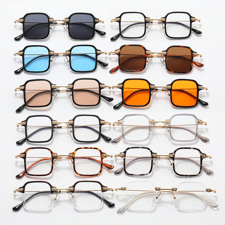 Dame geometrisk solbrille med stilfull metallramme Luvikno