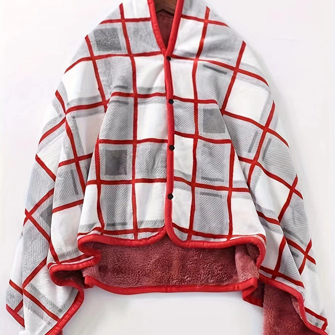 Dame elegant varmholdende Poncho-teppe Luvikno
