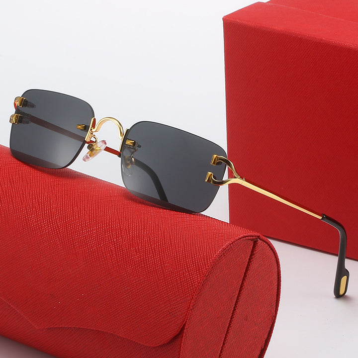 Dame designer solbriller med elegant metallramme og polariserte glass Luvikno