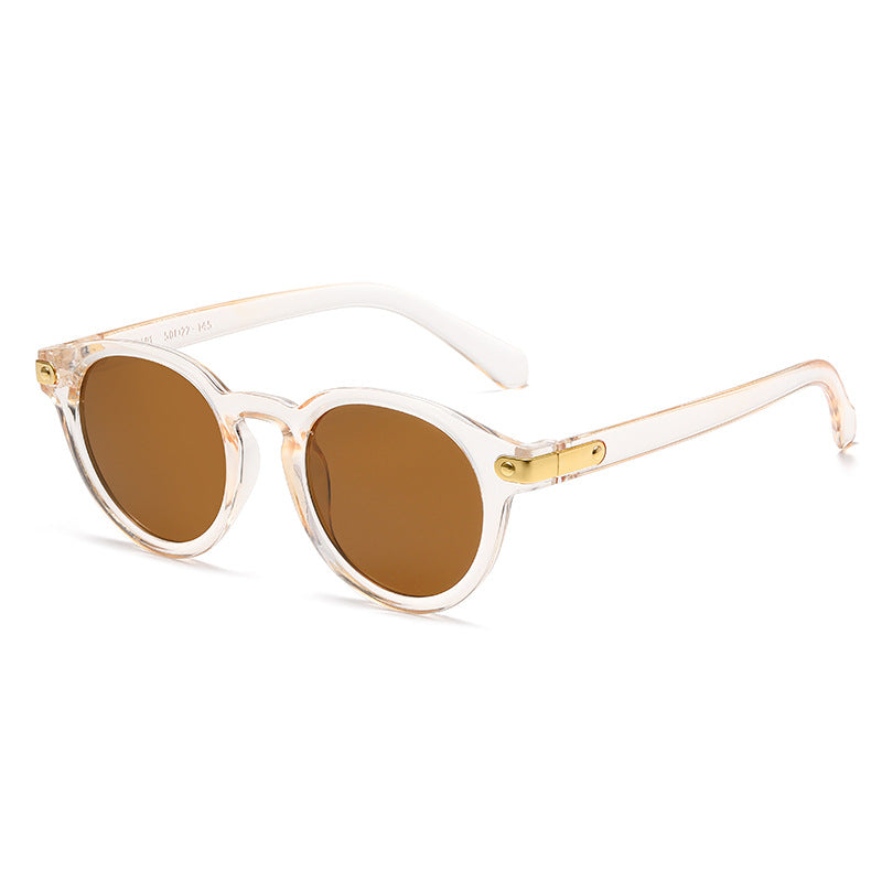 Dame moteriktig solbrille med transparent ramme og robuste glass Luvikno