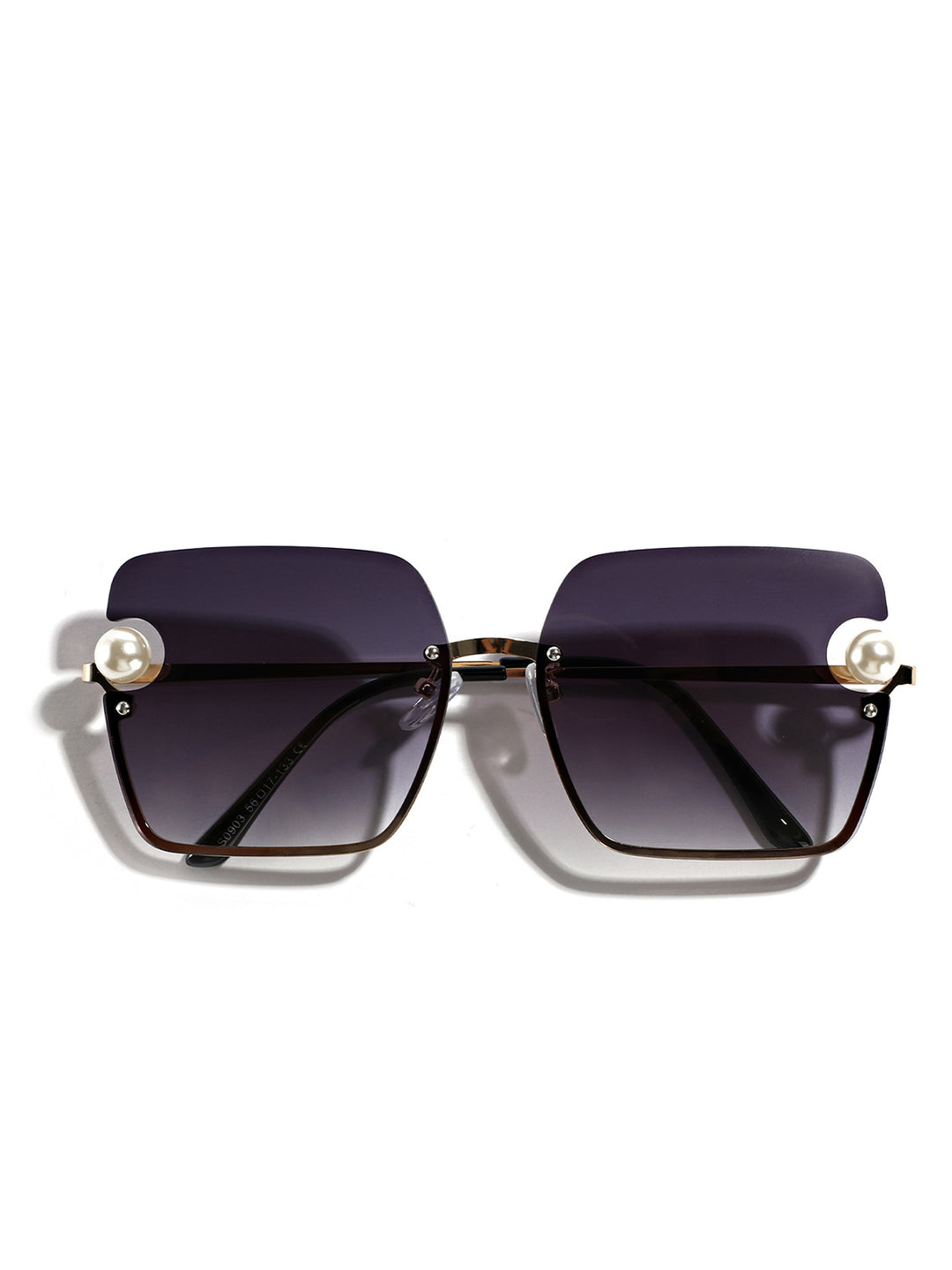 Dame firkantet solbrille med elegant gjennomsiktig ramme Luvikno