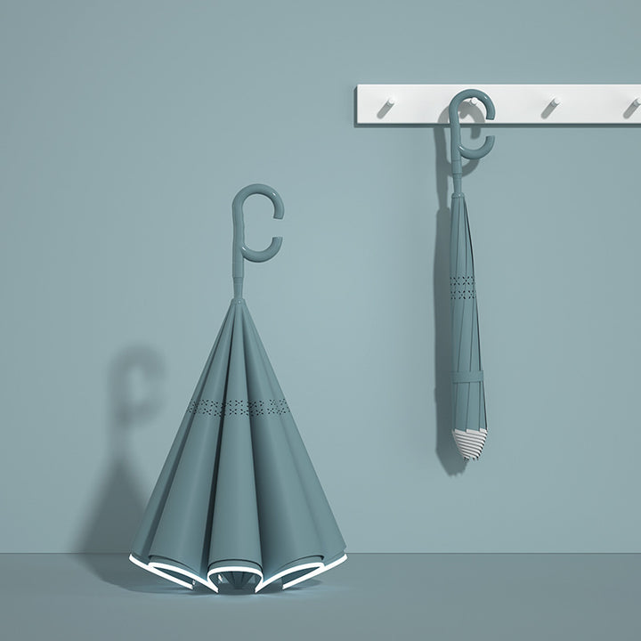 Damer innovativ mini sammenleggbart paraply med ergonomisk håndtak Luvikno