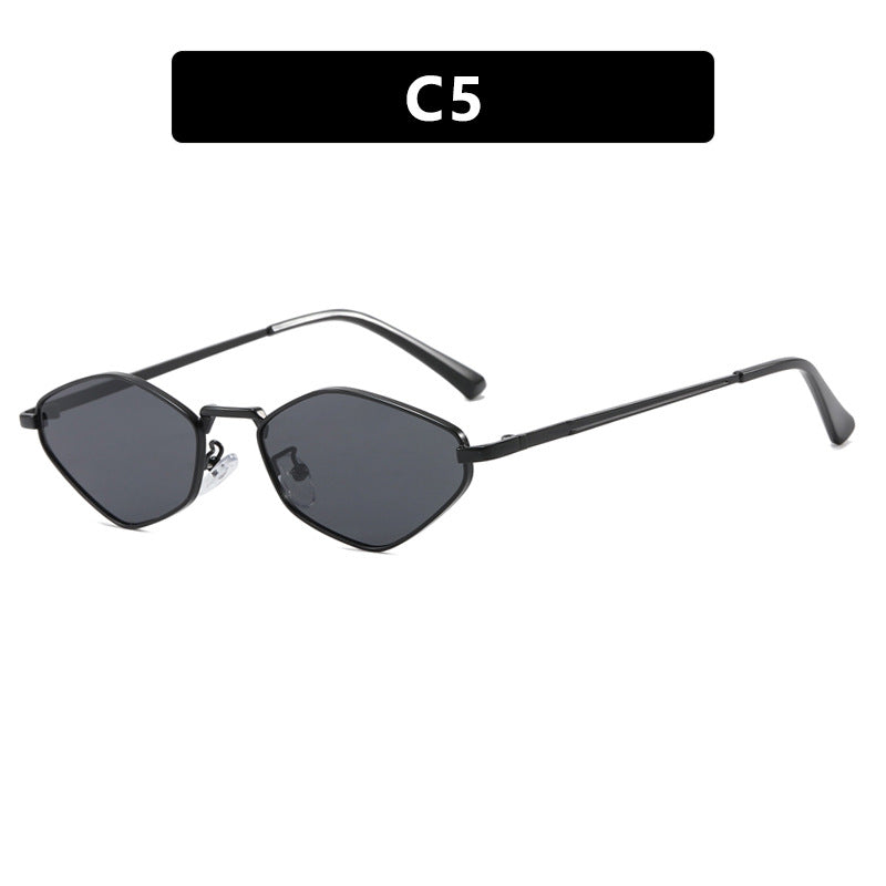 Dame geometrisk solbrille med fin metallramme og UV-beskyttelse Luvikno