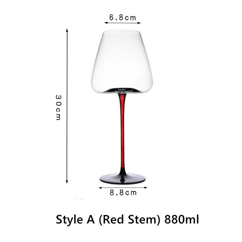 Krystallglass Rød Stilk Burgunder Glass | Luvikno