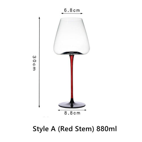 Krystallglass Rød Stilk Burgunder Glass | Luvikno