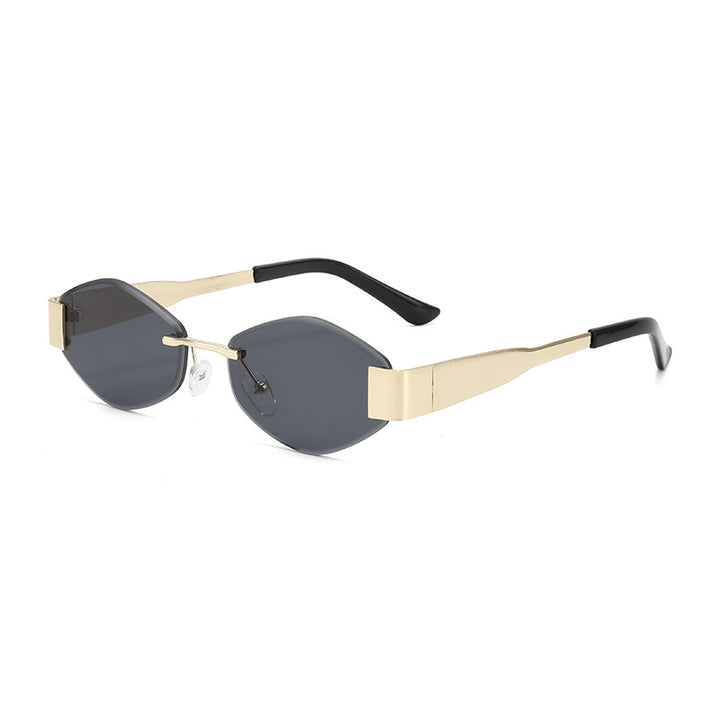 Dame motemessig solbrille med elegant åttekantet ramme og UV-beskyttelse Luvikno