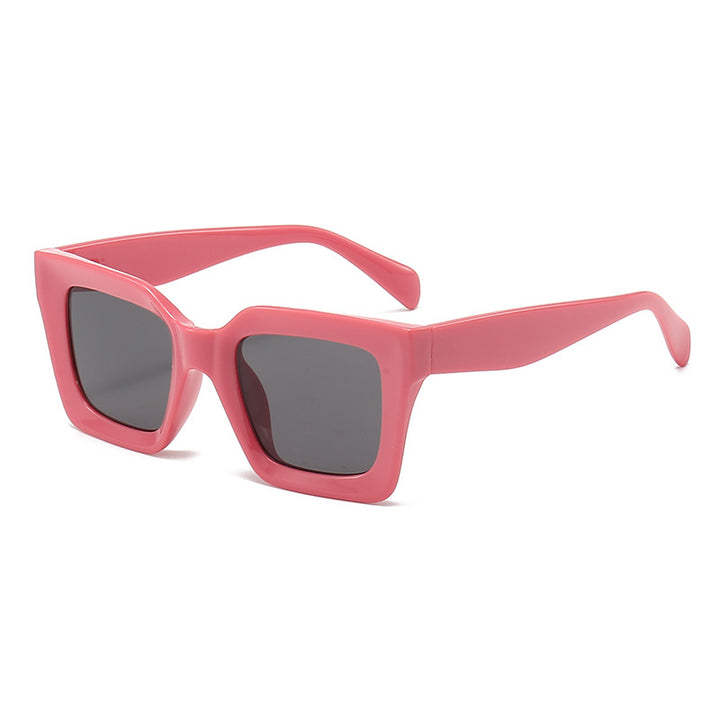 Dame trendy kvadratiske solbriller med trendy ramme og beskyttende UV-filter Luvikno