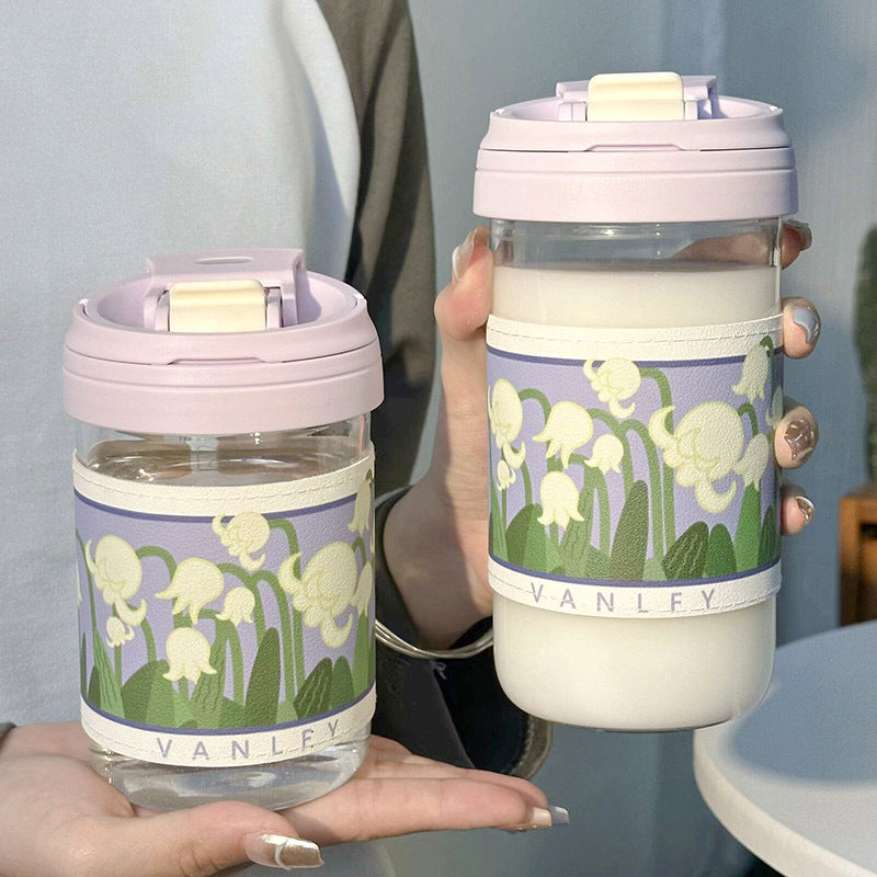 Damen Isoliertrinkbecher mit elegantem Blumenmuster Luvikno